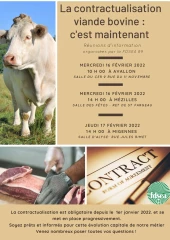 Trois réunions sur la contractualisation bovine 