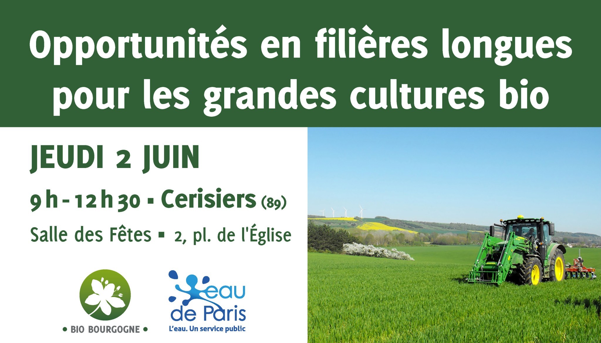 Annonce journée bio sur les grandes cultures