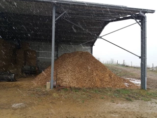 Des plaquettes de bois bien sèches en guise de litière