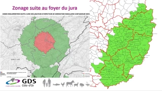 Deux foyers dans le Jura, une partie de la Côte-d'Or en zone de vaccination