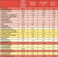 Des revenus agricoles en baisse