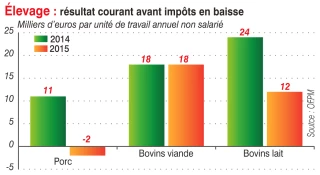 -50 % pour  le revenu laitier en 2015
