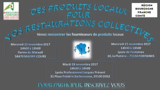 Des salons de produits locaux pour la restauration collective