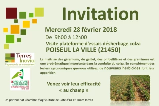 Visite de la plateforme d’essais désherbage à Poiseul-la-Ville (21)